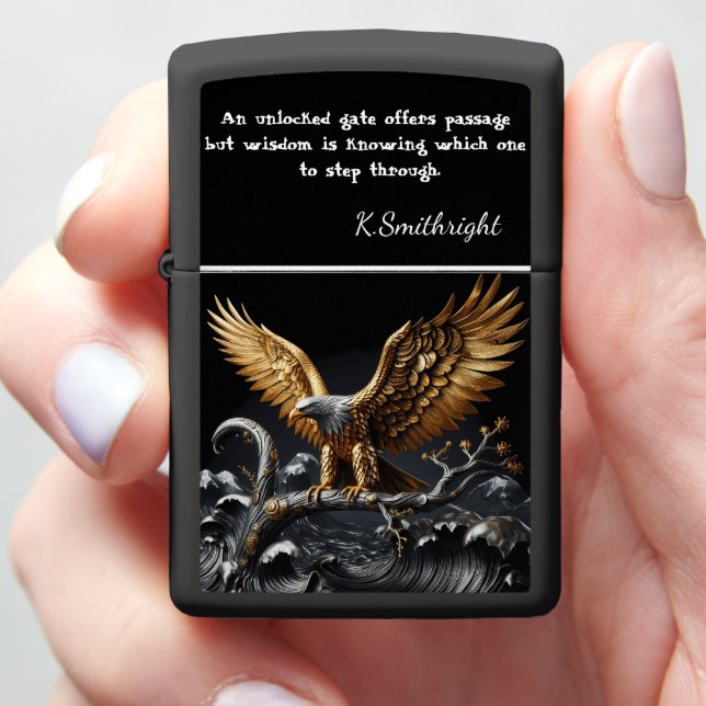 Eagle's Forge: Wisdom Metal Legacy Zippo Lighter (In Hand)
