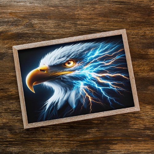 Eagles Gaze Amidst Lightning Poster