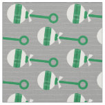 Eagles Green Plaid Baby Rattle on Gray Fabric