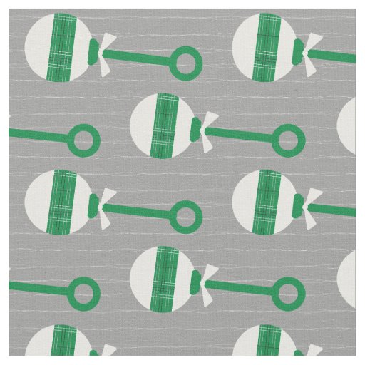 Eagles Green Plaid Baby Rattle on Gray Fabric