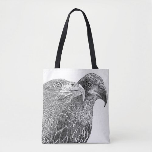 EAGLES HARRIET  M FURRY FEATHER  FRIENDS 2 SIDED TOTE BAG