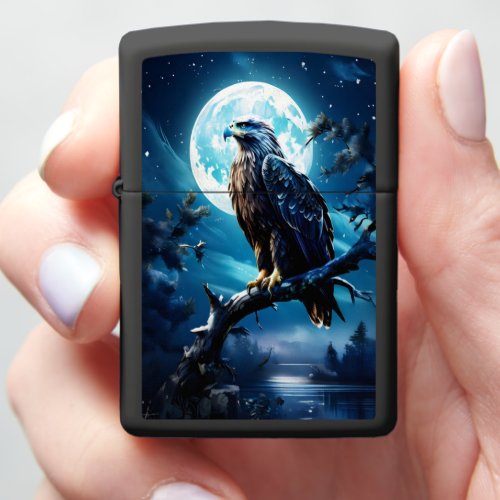 Eagles Illuminating Moonlit Watch Zippo Lighter