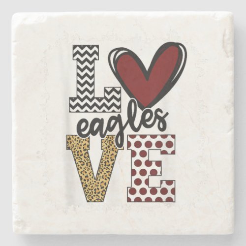 Eagles Mascot Love _ School Spirit Fantastic Gifts Stone Coaster