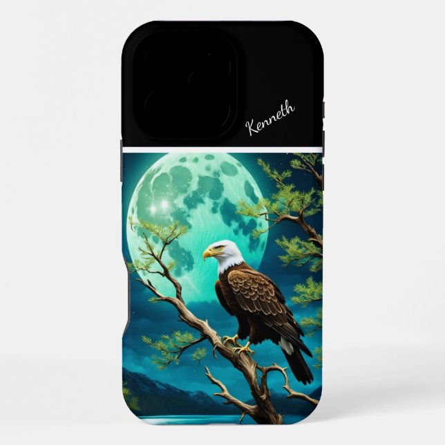 Eagle's Moonlight Watch Iphone Case (Back)