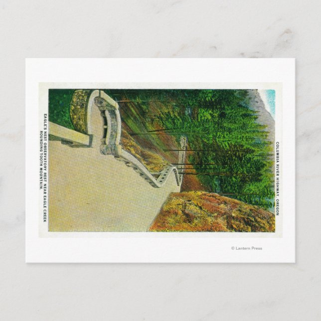 Eagle's Nest Observatory on Columbia River Postcard (Front)
