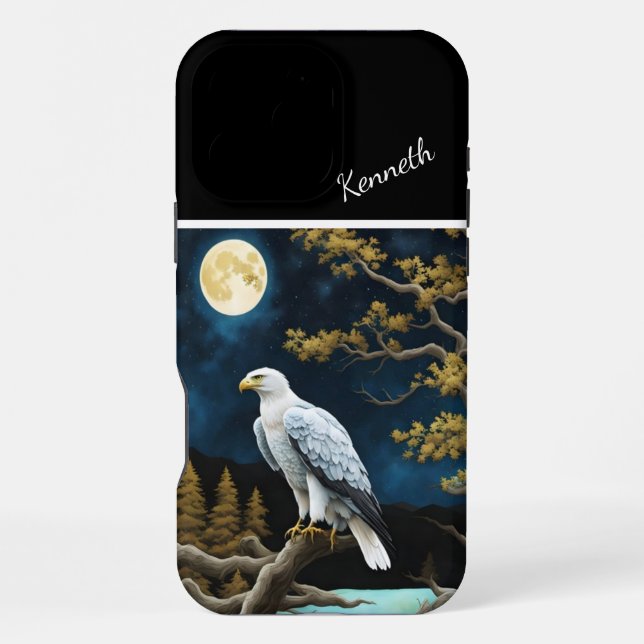 Eagle's Nighttime Willow Perch Iphone Case (Back)