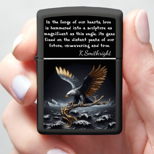 Eagle's Reach: Ridge, Void, Amber Zippo Lighter (In Hand)