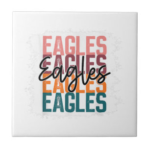 Eagles School Sports Fan Team Spirit Ceramic Tile