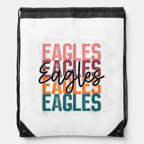 Eagles School Sports Fan Team Spirit  Drawstring Bag