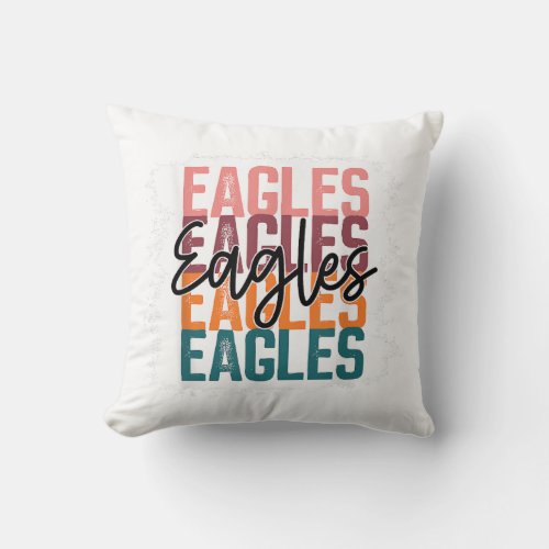 Eagles School Sports Fan Team Spirit  Throw Pillow
