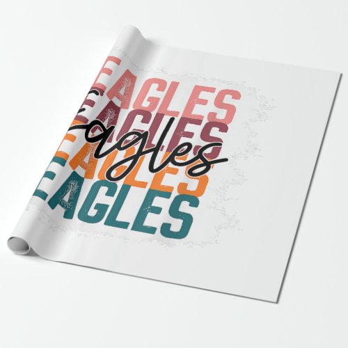 Eagles School Sports Fan Team Spirit  Wrapping Paper