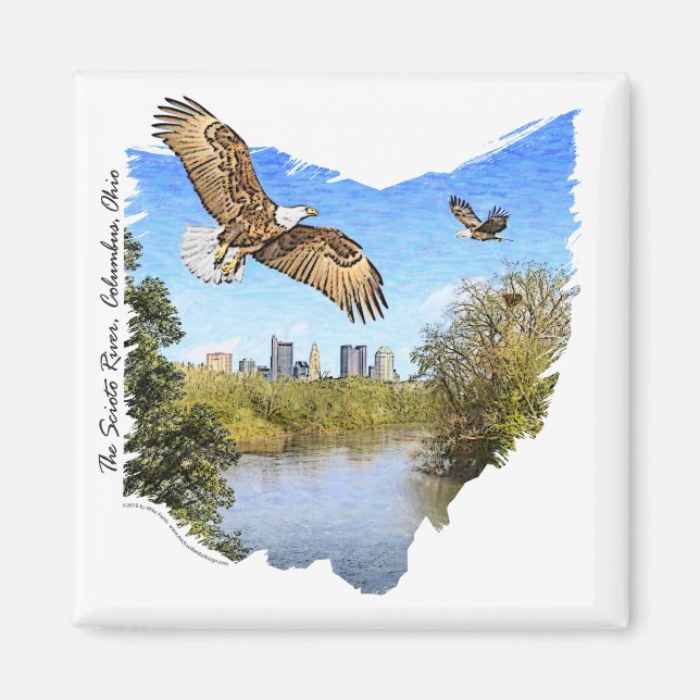 Eagles Scioto River Columbus Ohio Magnet (Front)