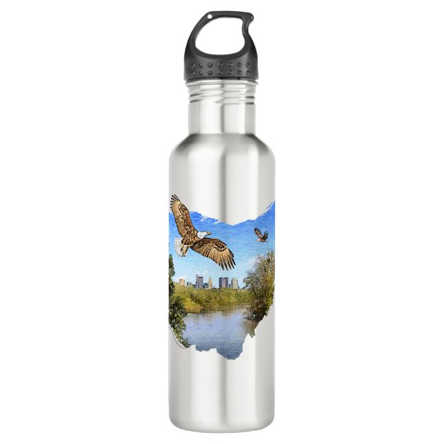 Eagles Scioto River Columbus Ohio Water Bottle (Front)