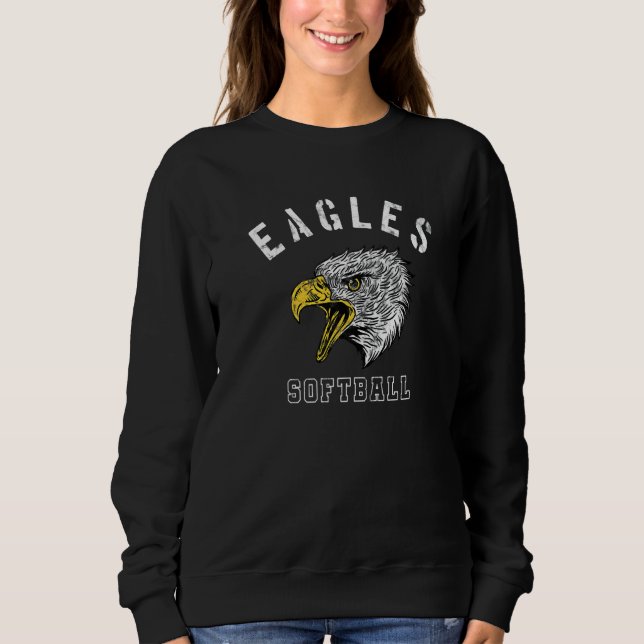 Eagles Softball School Spirit Team Mascot Game Nig Sweatshirt (Front)