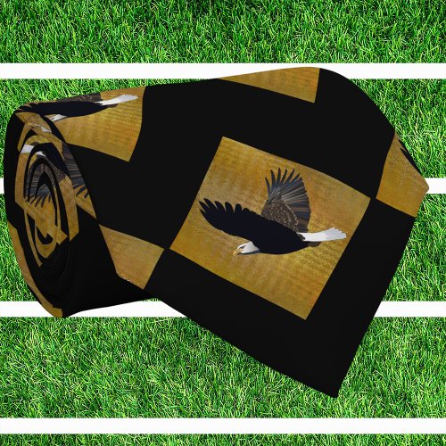 Eagles Sports Black Gold Necktie