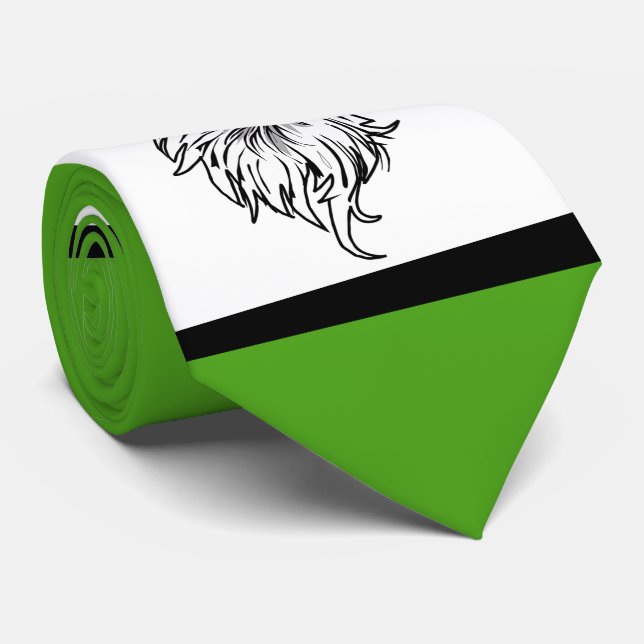 Eagles Sports Green White Necktie (Rolled)