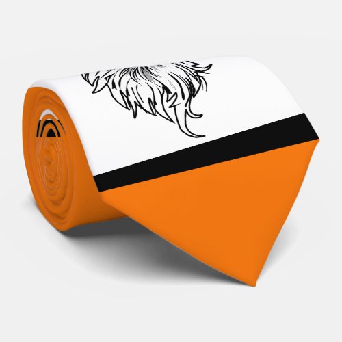 Eagles Sports Orange White Necktie