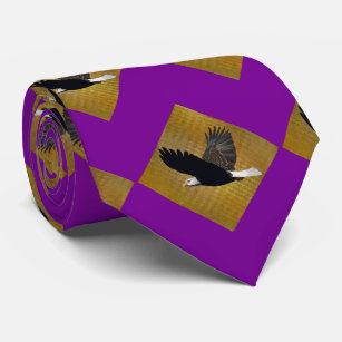 Eagles Sports Purple Gold Necktie
