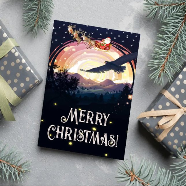 Eagle's Watch Over Santa Note Card (Creator Uploaded)