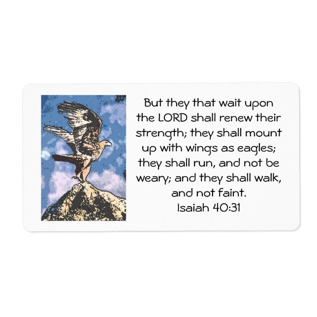 Eagles Wings - Isaiah 40:31 Label (Front)