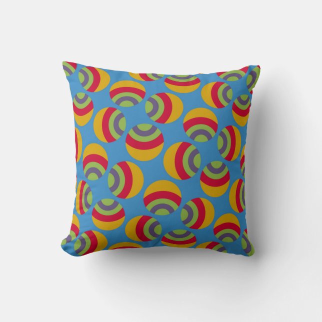Eames Circles 3 Throw Pillow (Front)