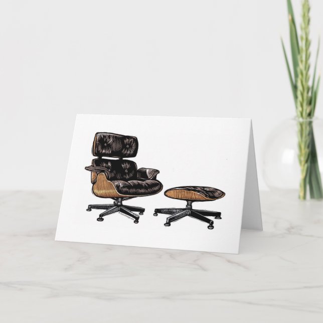 Eames Lounge Chair and Ottoman Greeting Card (Front)