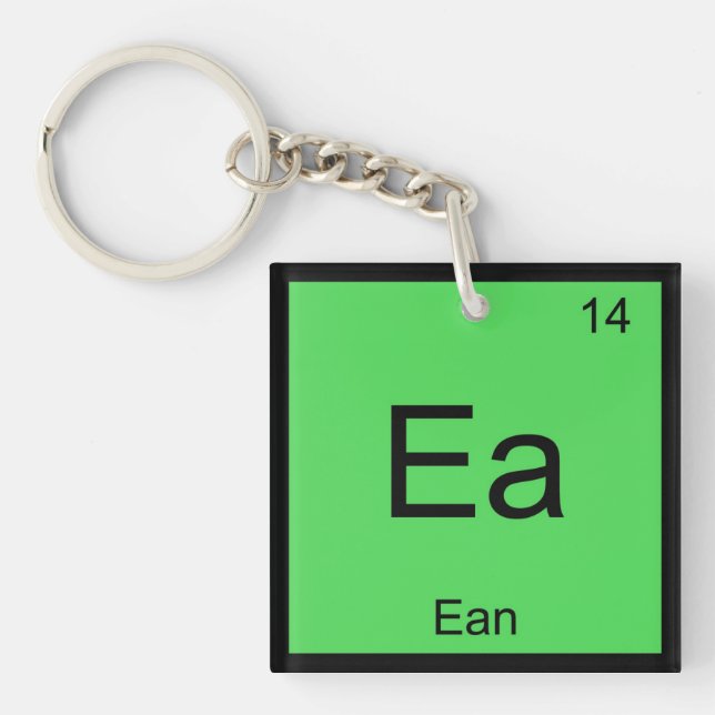 Ean Name Chemistry Element Periodic Table Keychain (Front)