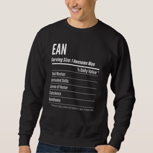 Ean Serving Size Nutrition Label Calories Sweatshirt