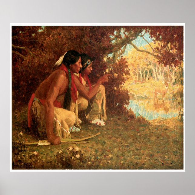 Eanger Irving Couse's Hunting for Deer Poster (Front)