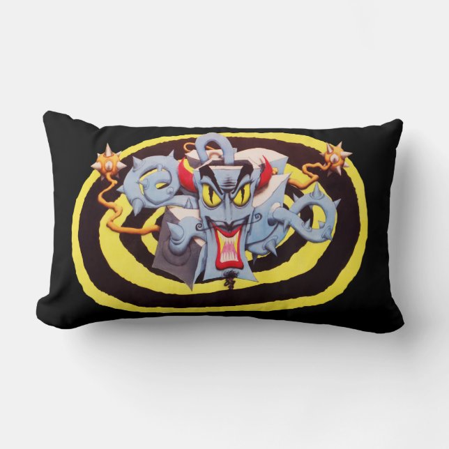 Ear Assaulting Wicked Mad Devil Sound System Lumbar Pillow (Front)