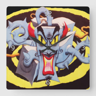 Ear Assaulting Wicked Mad Devil Sound System Square Wall Clock