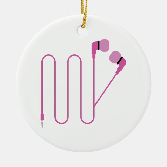 Ear Buds Ceramic Ornament (Front)