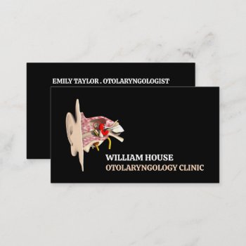 Ear Design  Otolaryngologist Otolaryngology Clinic Business Card by TheBusinessCardStore at Zazzle