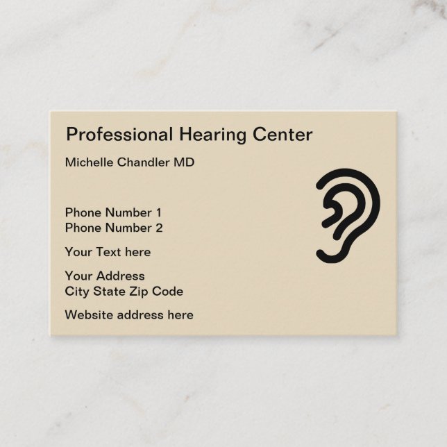 Ear Doctor Hearing Center Business Card (Front)