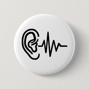 Ear frequency pinback button