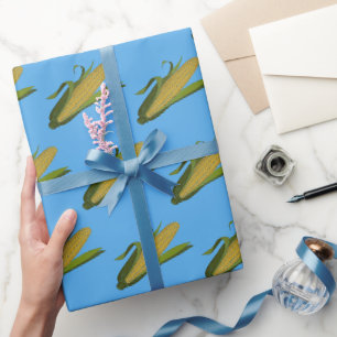 Ear of corn repeating pattern wrapping paper