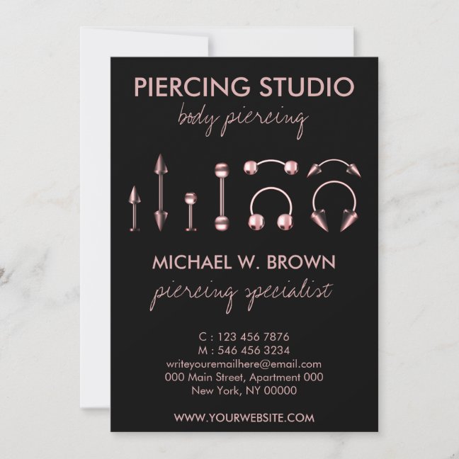 Ear Piercing Care Aftercare Tips Instructions Thank You Card