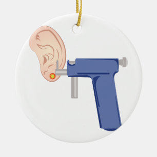 Ear Piercing Ceramic Ornament