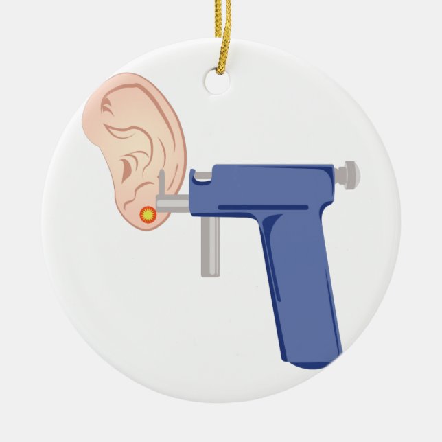 Ear Piercing Ceramic Ornament (Front)