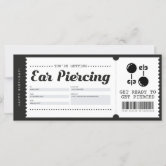 Ear Piercing Gift Voucher Certificate | Zazzle