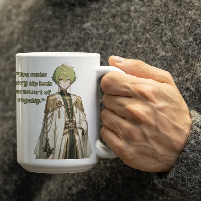 Ear piercing Royal Anime Guy  Coffee Mug (Creator Uploaded)