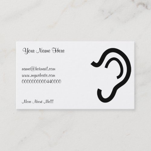 Ear, Your Name Here, Business Card