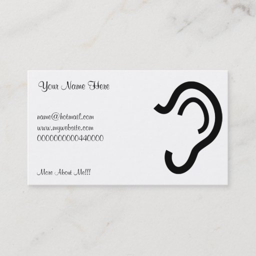 Customizable Ear, Your Name Here, Business Card