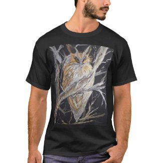 Eared-owl metalic watercolour T-Shirt