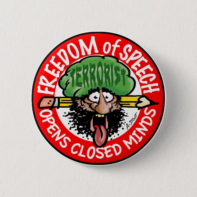 EARFUL of FREE SPEECH! Pinback Button (Front)