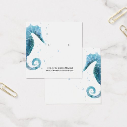 Earing Display  Cute Blue Sea Horse