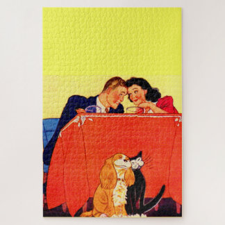 Earl and Dorothy and the dog and the cat Jigsaw Puzzle