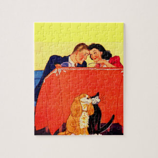 Earl and Dorothy and the dog and the cat Jigsaw Puzzle