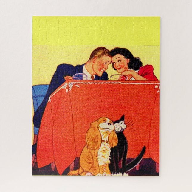 Earl and Dorothy and the dog and the cat Jigsaw Puzzle (Vertical)