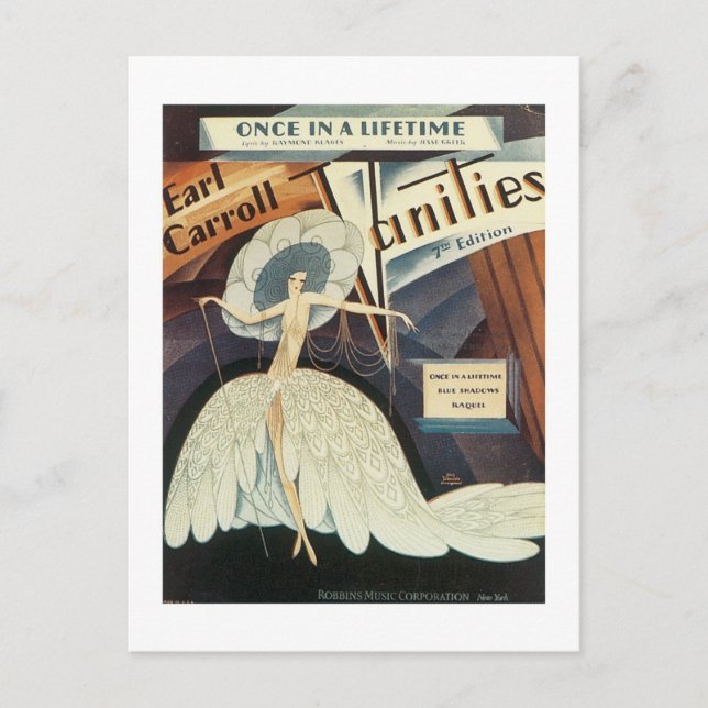 Earl Carroll Vanities Songbook Cover Postcard (Front)